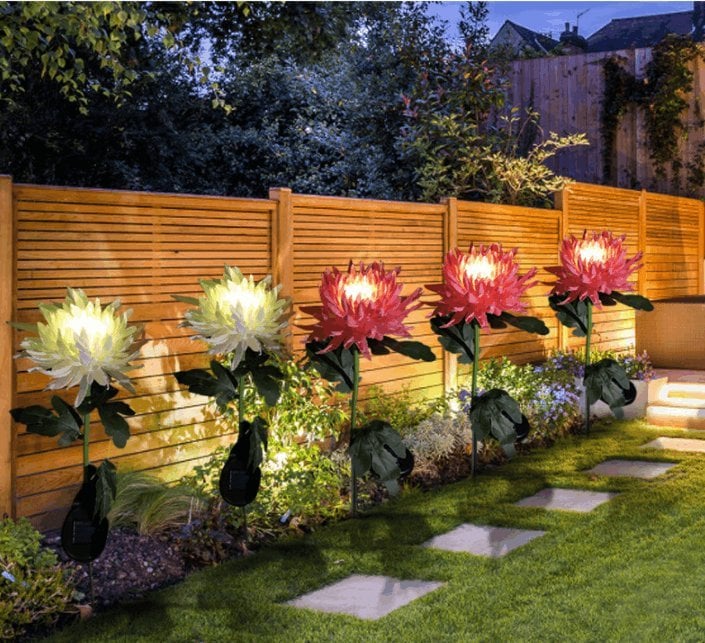 Waterproof Solar Chrysanthemum Garden Light